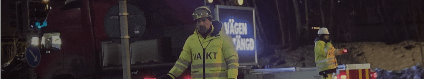 TBJ Allservice flaggvakt vid nattarbete i Södermanland
